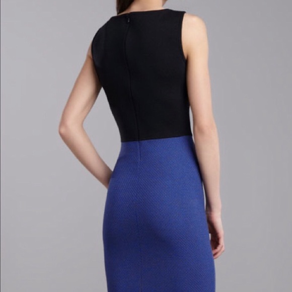 ST. John Black Grey and Blue Milano Sleeveless Colorblock Dress - Picture 2 of 6